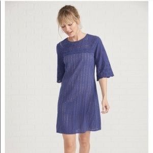 Amour vert rose cotton eyelet dress blue xs